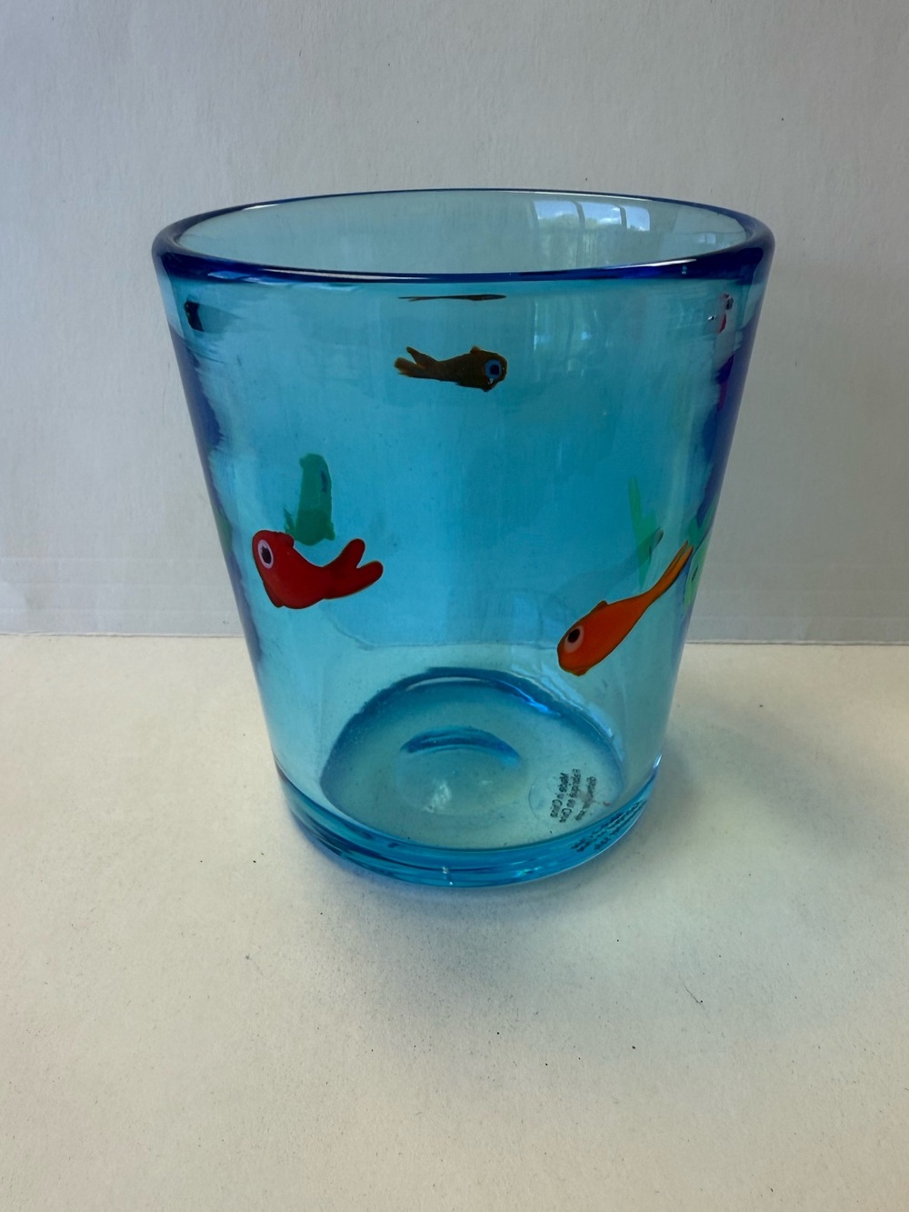 Anthropologie Hand-blown Colorful Goldfish Lake Aquarium Glass.